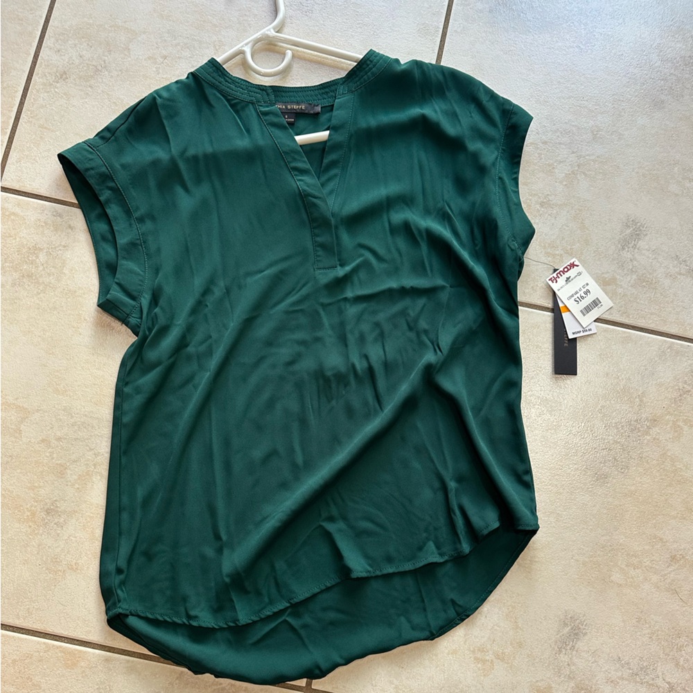Cynthia Steffe Business Casual Top Emerald Green - S